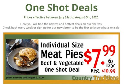 Country Traditions One-Shot Deals Flyer July 31 to August 6