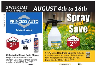 Princess Auto Flyer August 4 to 16