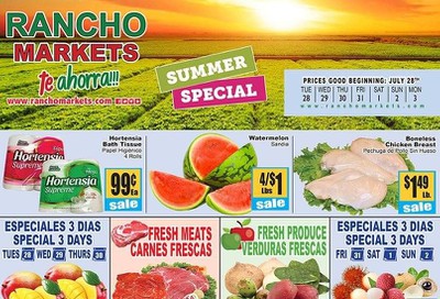 Rancho Markets Weekly Ad July 28 to August 3