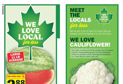 Food Basics (GTA, Kitchener and London Area) Flyer August 6 to 12
