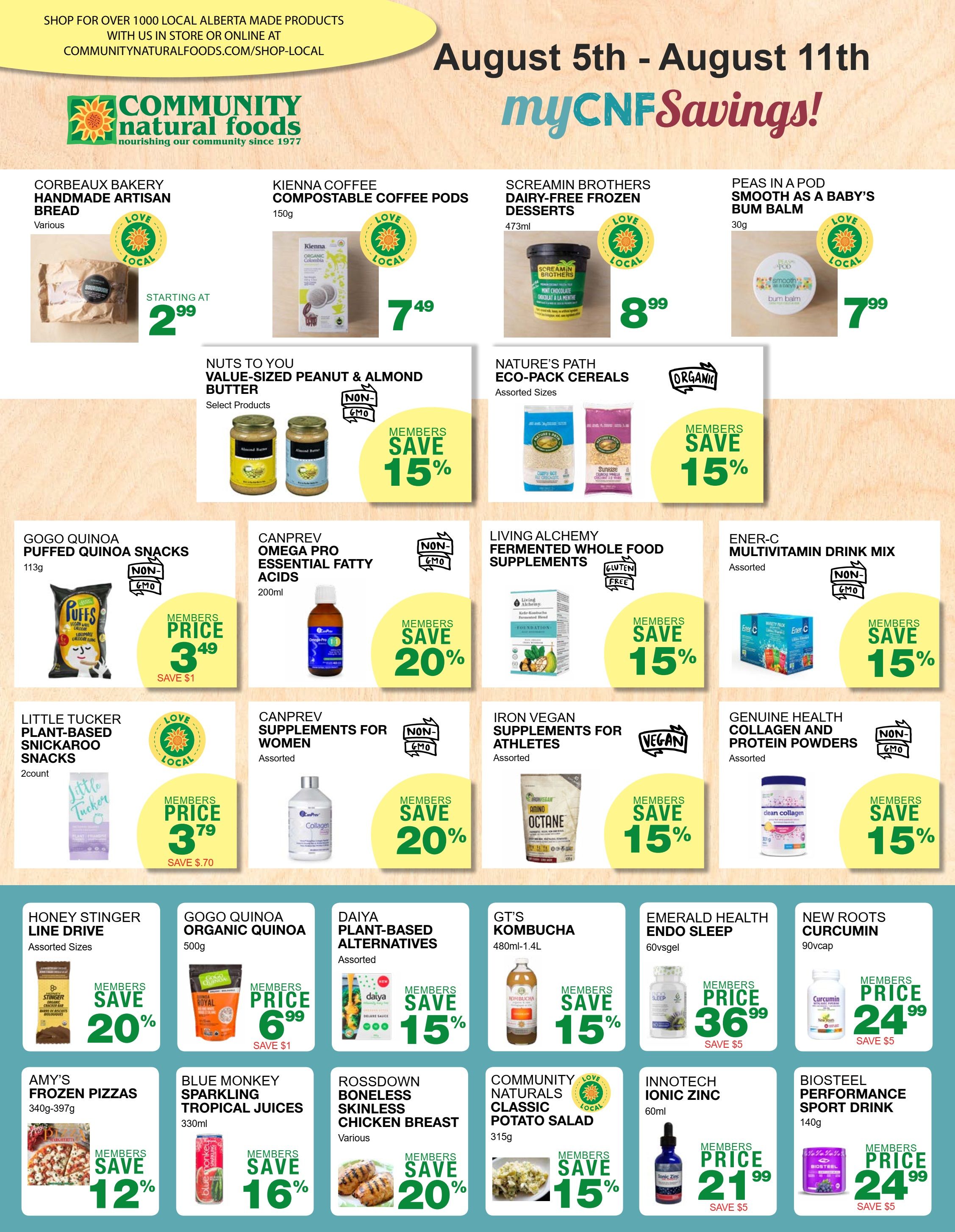 Community Natural Foods Flyer August 5 to 11