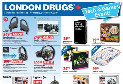 London Drugs Tech and Games Event Flyer November 22 to December 4