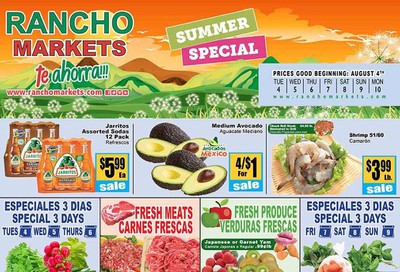 Rancho Markets Weekly Ad August 4 to August 10