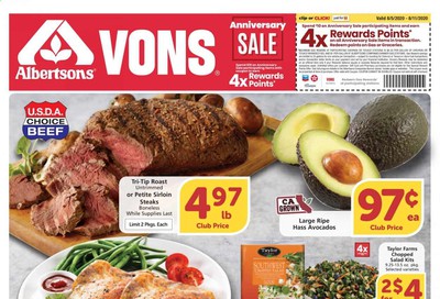 Vons Weekly Ad August 5 to August 11