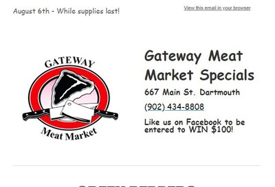 Gateway Meat Market Flyer August 6 to 12