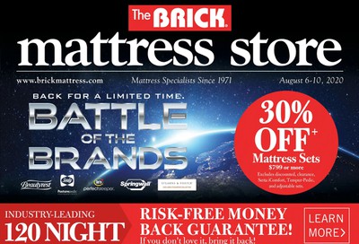 The Brick Mattress Store Flyer August 6 to 10
