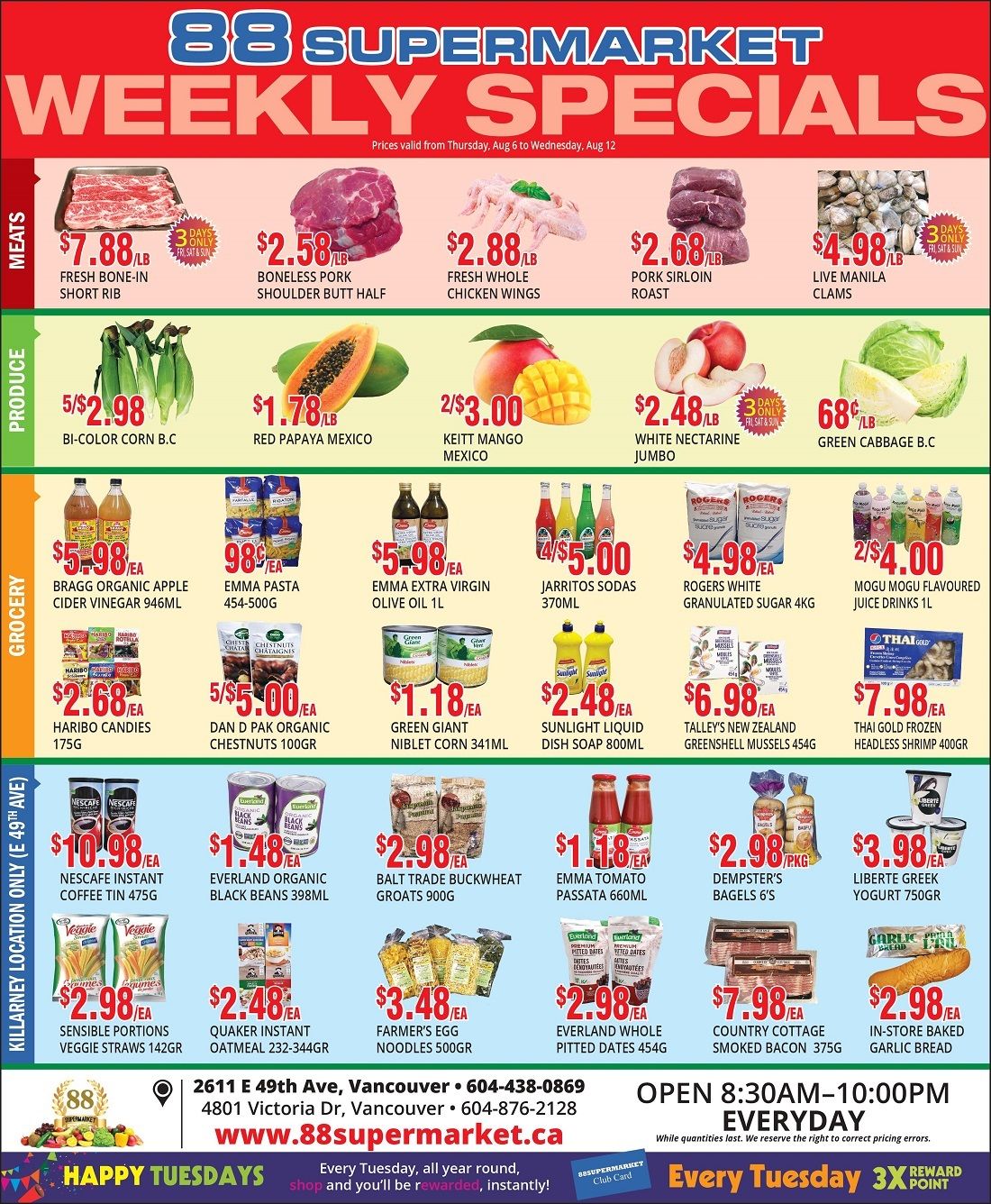 88 Supermarket Flyer August 6 to 12