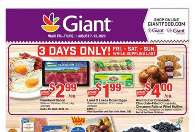 Giant Food Weekly Ad August 7 to August 13