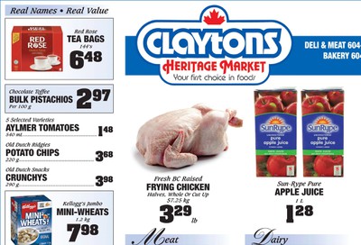Claytons Heritage Market Flyer August 7 to 13