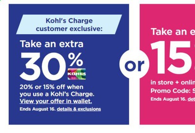 Kohl's Weekly Ad August 7 to August 16