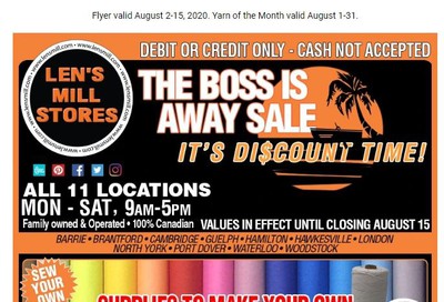 Len's Mill Stores Flyer August 2 to 15