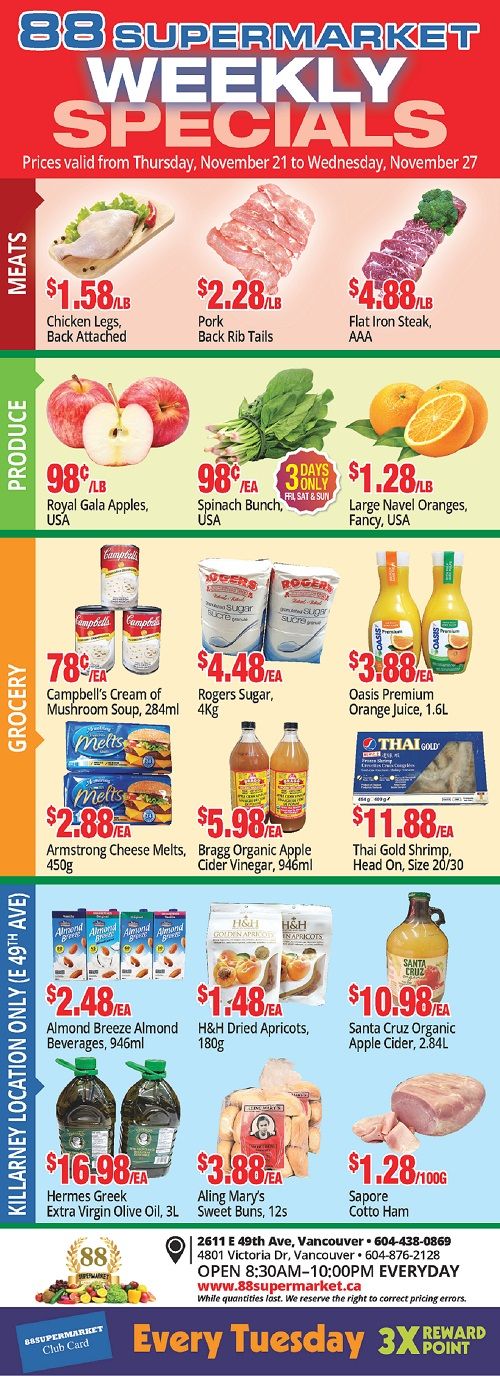 88 Supermarket Flyer November 21 to 27