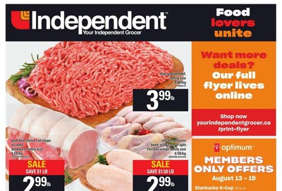 Independent Grocer (West) Flyer August 13 to 19