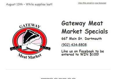 Gateway Meat Market Flyer August 13 to 19