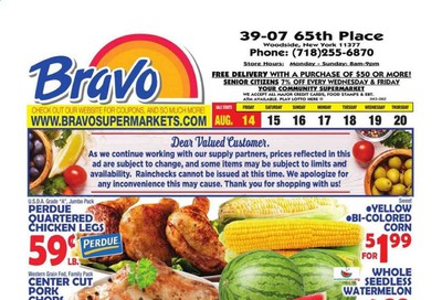 Bravo Supermarkets Weekly Ad August 14 to August 20
