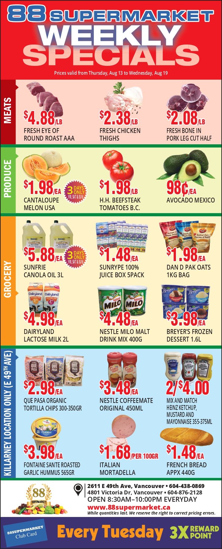88 Supermarket Flyer August 13 to 19