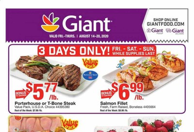Giant Food Weekly Ad August 14 to August 20
