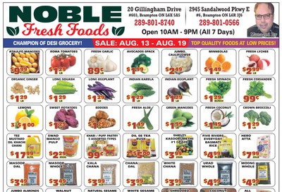Noble Fresh Foods Flyer August 13 to 19