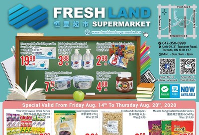 FreshLand Supermarket Flyer August 14 to 20