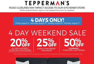 Tepperman's 4-Days Only Flyer August 14 to 17