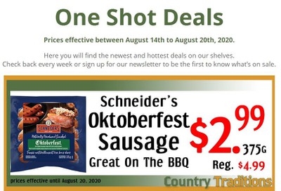 Country Traditions One-Shot Deals Flyer August 14 to 20