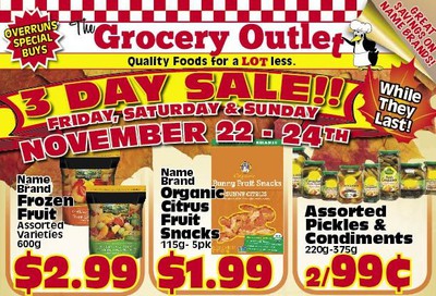The Grocery Outlet 3-Day Sale Flyer November 22 to 24