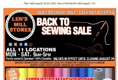 Len's Mill Stores Flyer August 16 to 29