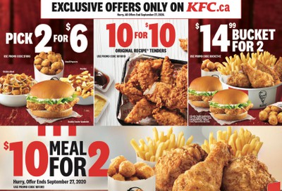 KFC Canada Mailer Coupons (British Columbia, until September 27, 2020