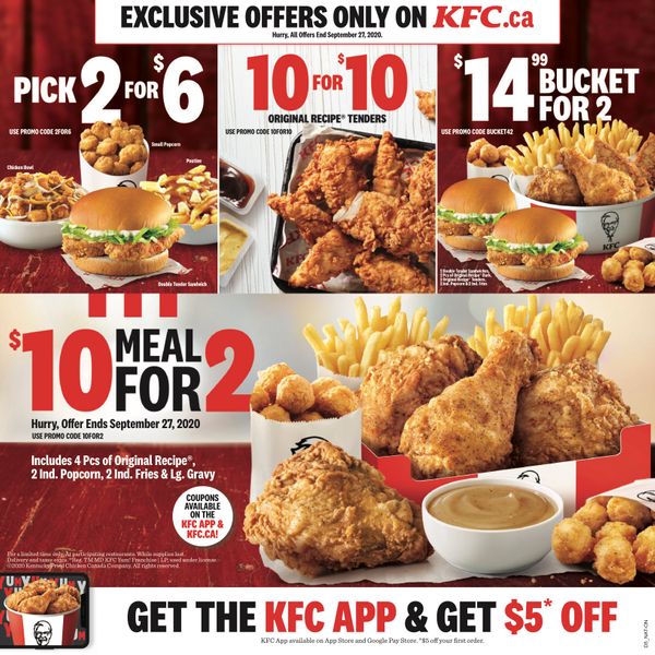 kfc canada mailer coupons ontario until september 27 2020