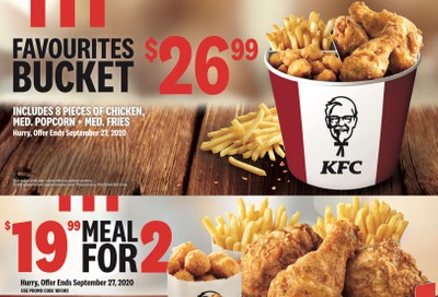 KFC Canada Mailer Coupons (Yukon), until September 27, 2020