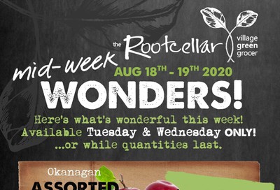 The Root Cellar Mid-Week Flyer August 18 and 19