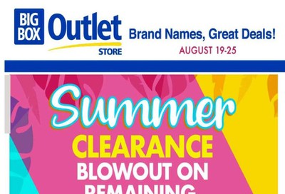 Big Box Outlet Store Flyer August 19 to 25