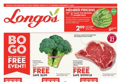 Longo's Flyer August 20 to September 2