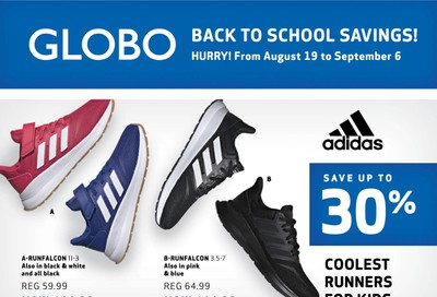 Globo Shoes Flyer August 19 to September 6