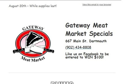 Gateway Meat Market Flyer August 20 to 26