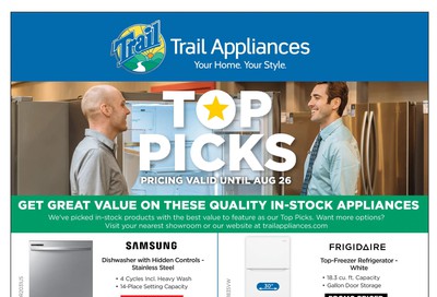 Trail Appliances Flyer August 14 to 26
