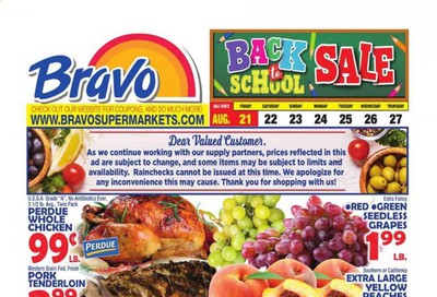 Bravo Supermarkets Weekly Ad August 21 to August 27