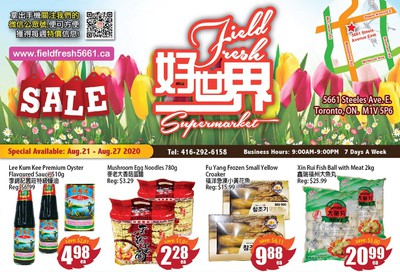 Field Fresh Supermarket Flyer August 21 to 27