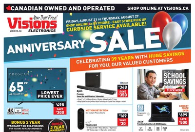 Visions Electronics Flyer August 21 to 27