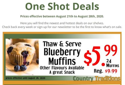 Country Traditions One-Shot Deals Flyer August 21 to 28
