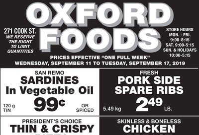 Oxford Foods Flyer September 11 to 17