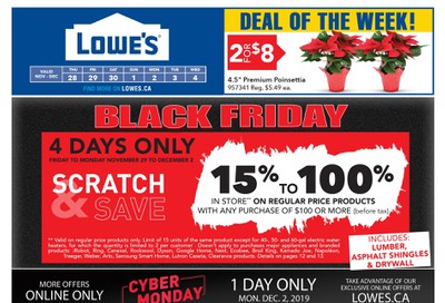 Lowe's Black Friday Flyer November 28 to December 4, 2019