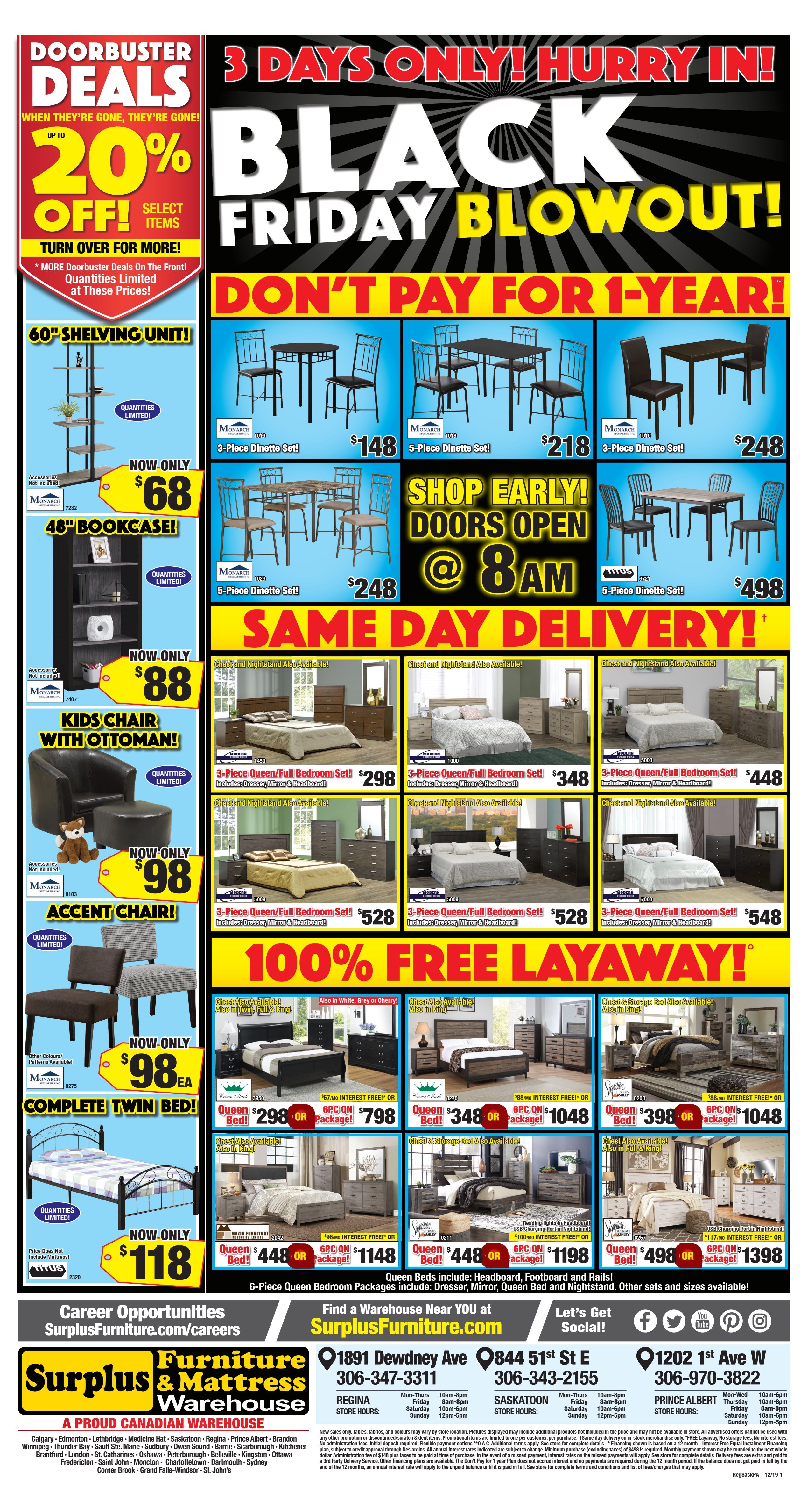 Surplus Furniture & Mattress Warehouse (Prince Albert) Black Friday Flyer November 26 to December 2