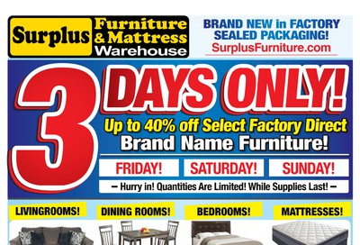 Surplus Furniture & Mattress Warehouse (Sault Ste Marie) Flyer August 25 to 31