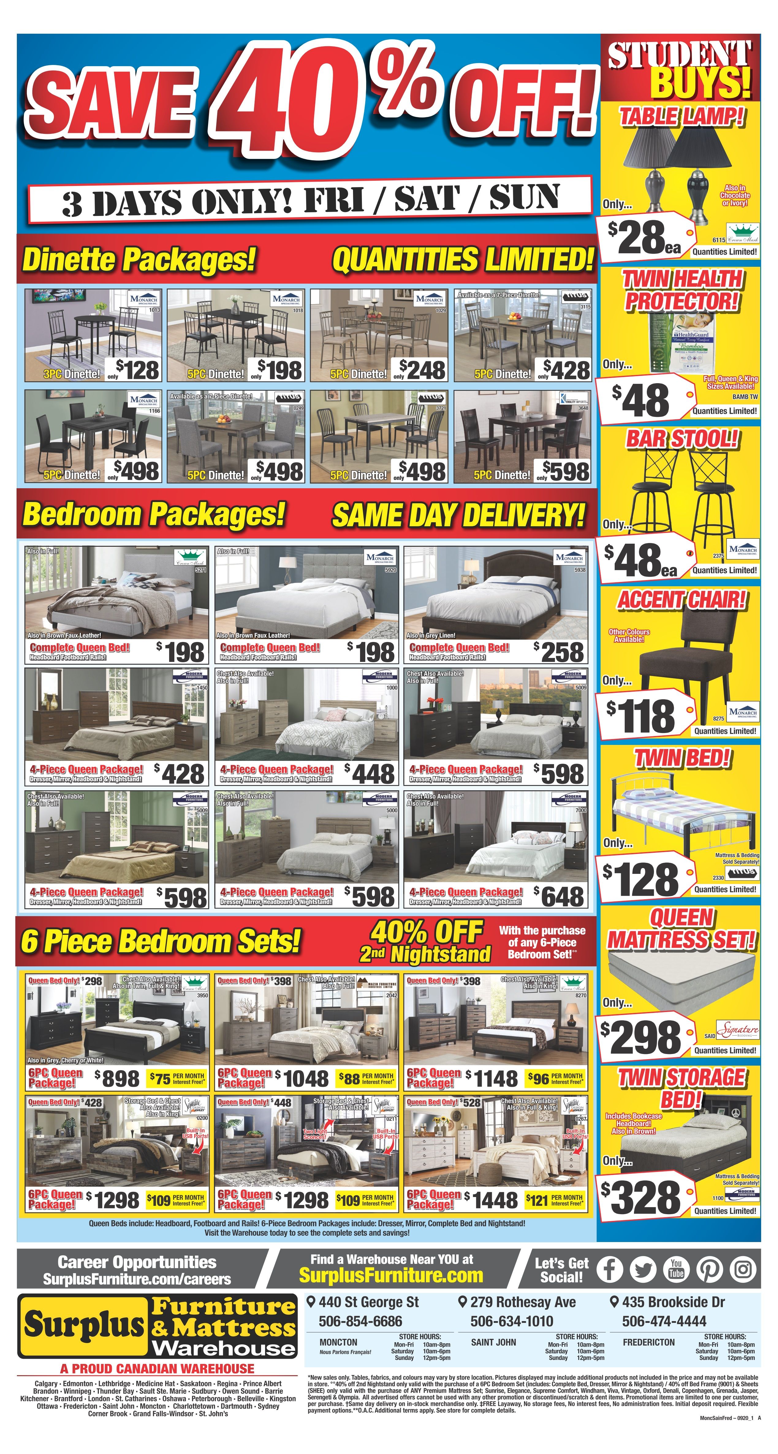Surplus Furniture & Mattress Warehouse (Saint John) Flyer August 25 to 31