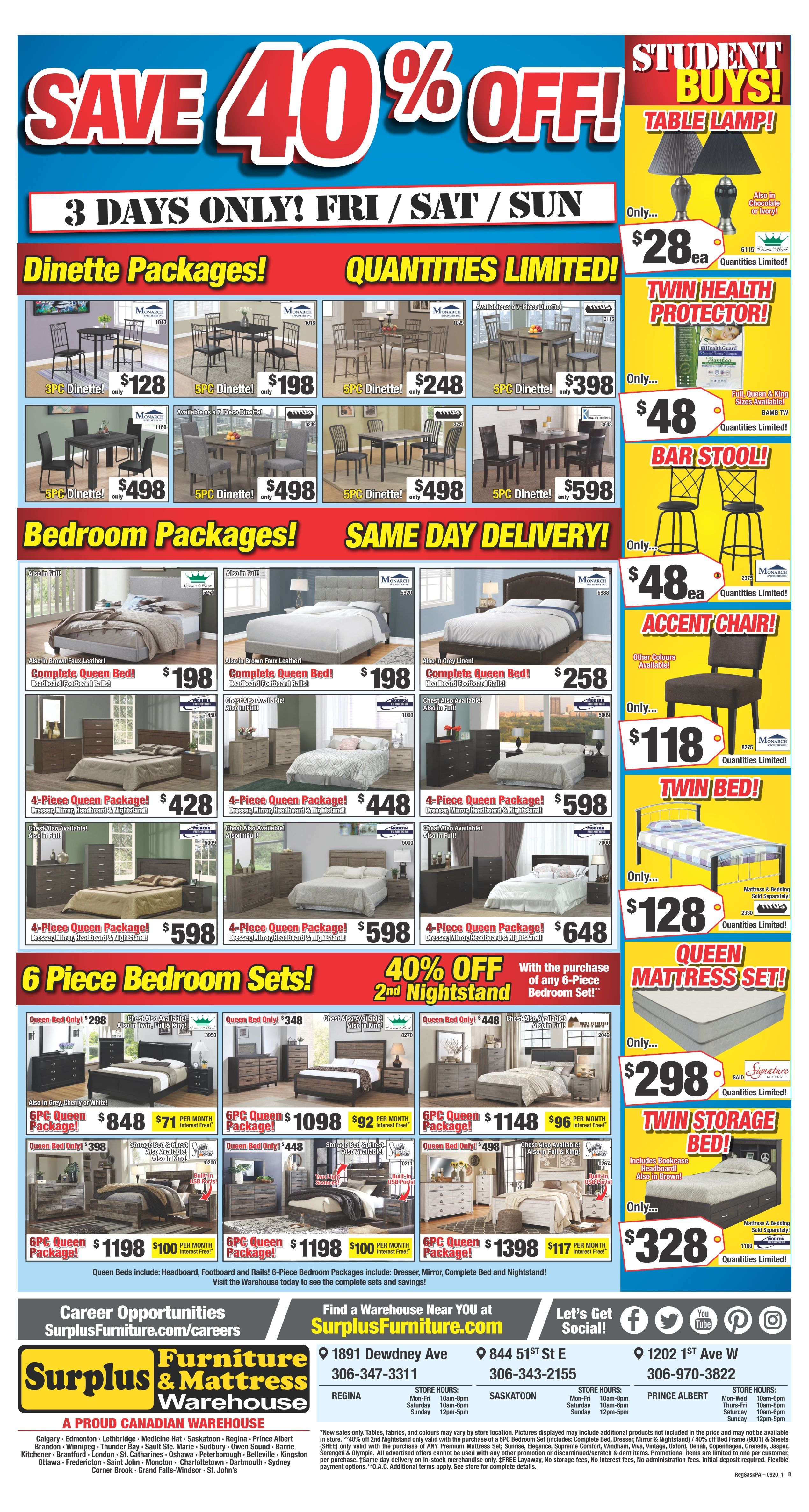 Surplus Furniture & Mattress Warehouse (Regina) Flyer August 25 to 31