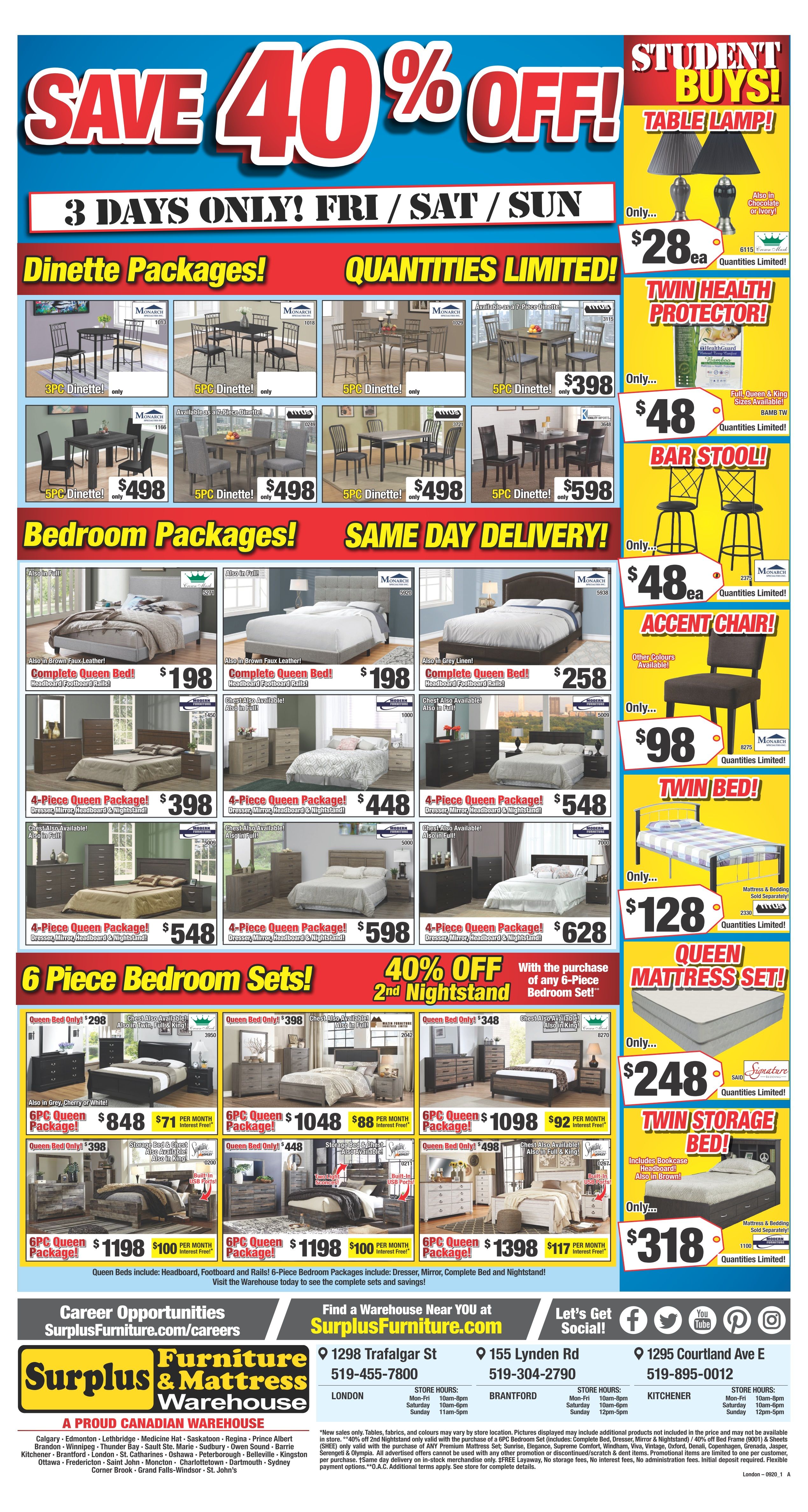 Surplus Furniture & Mattress Warehouse (London) Flyer August 25 to 31