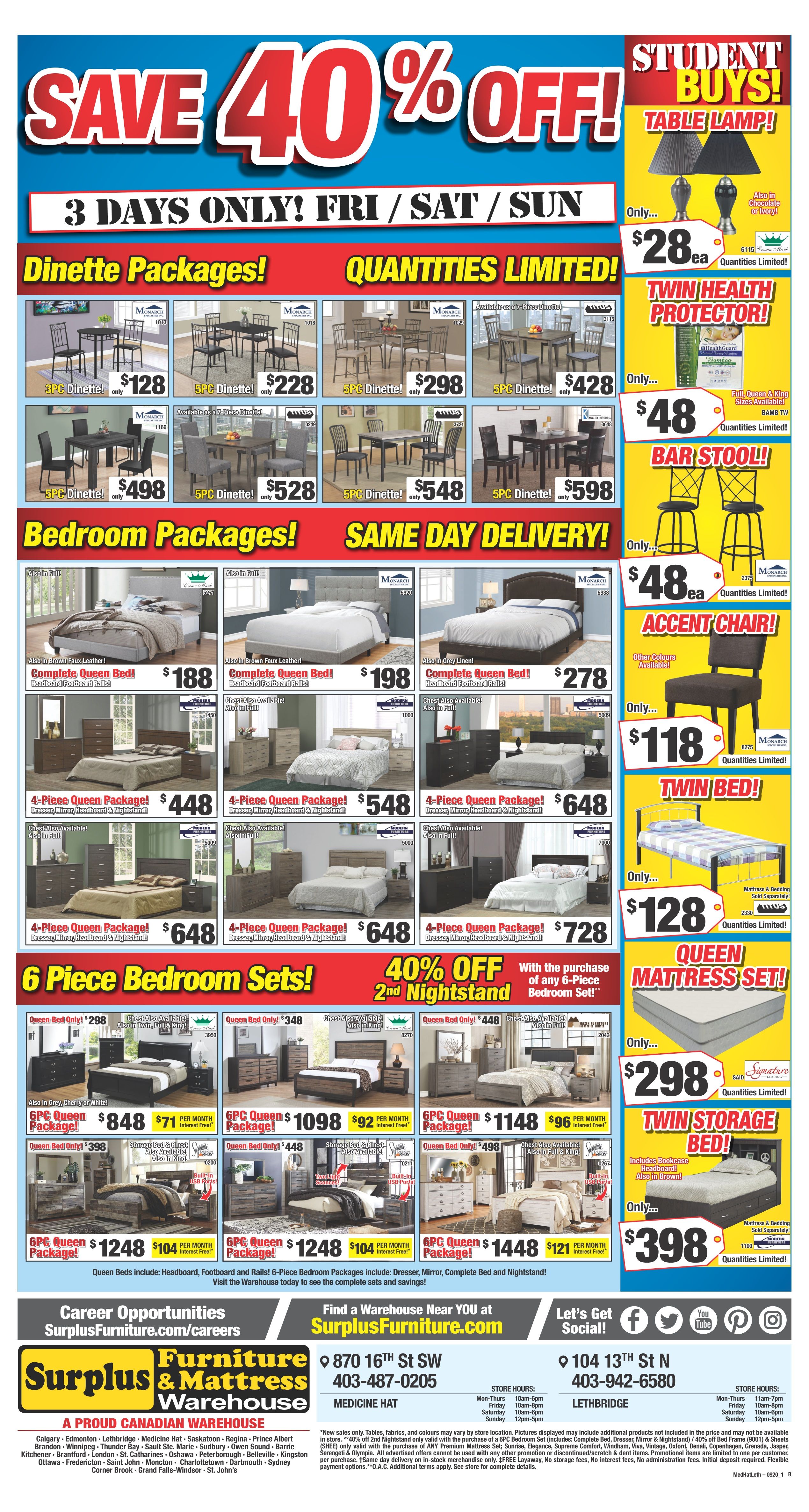 Surplus Furniture & Mattress Warehouse (Lethbridge) Flyer August 25 to 31