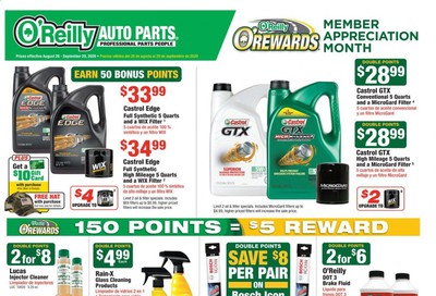O'Reilly Auto Parts Weekly Ad August 26 to September 29
