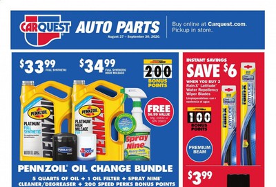 Advance Auto Parts Weekly Ad August 27 to September 30